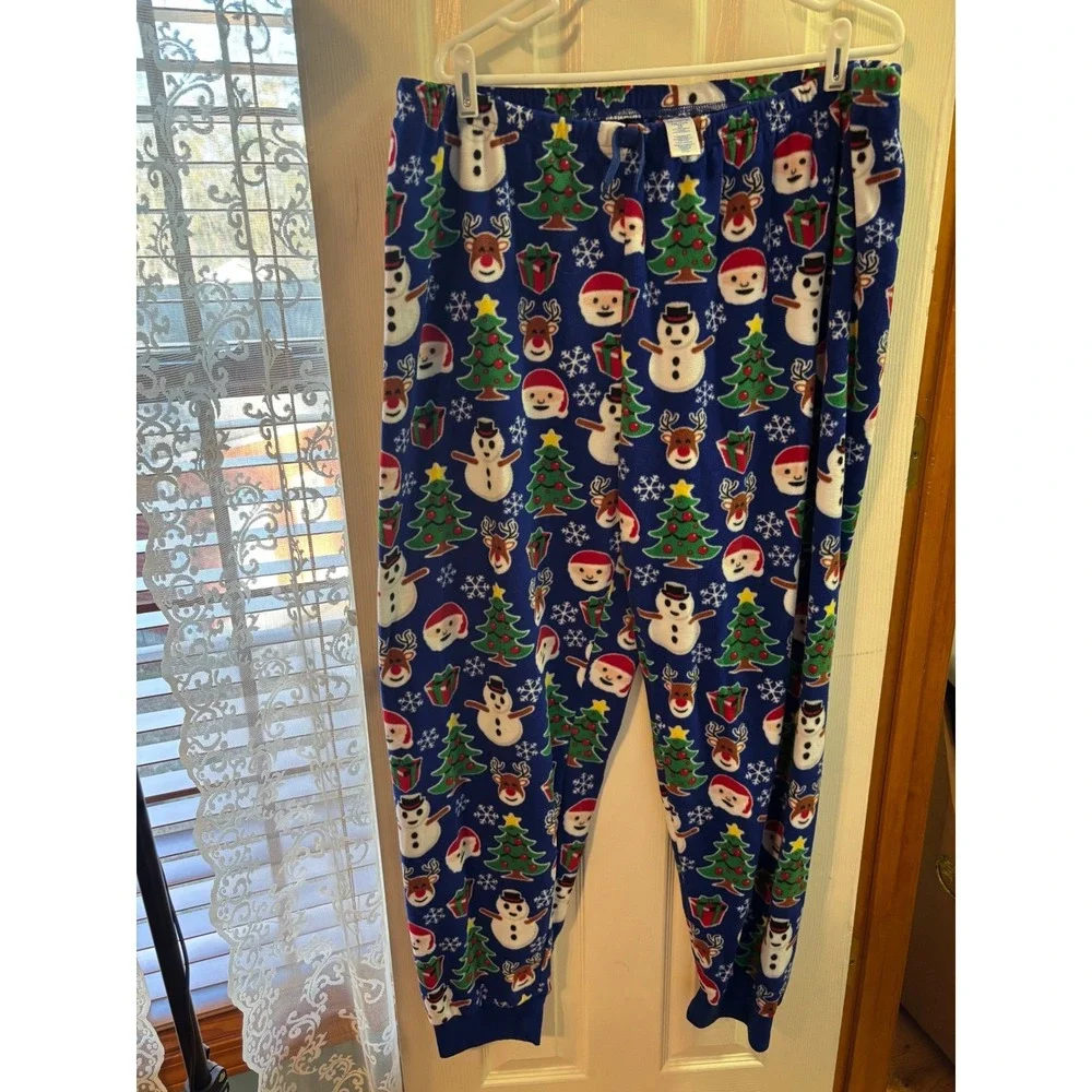 The Childrens Place Kids Fleece‎ Pajama Pants XXL TALL Blue Christmas preowned
